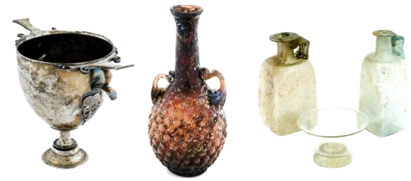 verres, flacon, skyphos