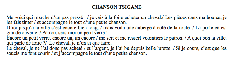 chanson tsigane